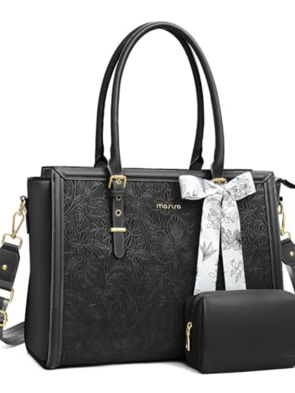 🆕 Laptop Bag for Women, 17-17.3 inch PU Leather Tote Bag Compatible with